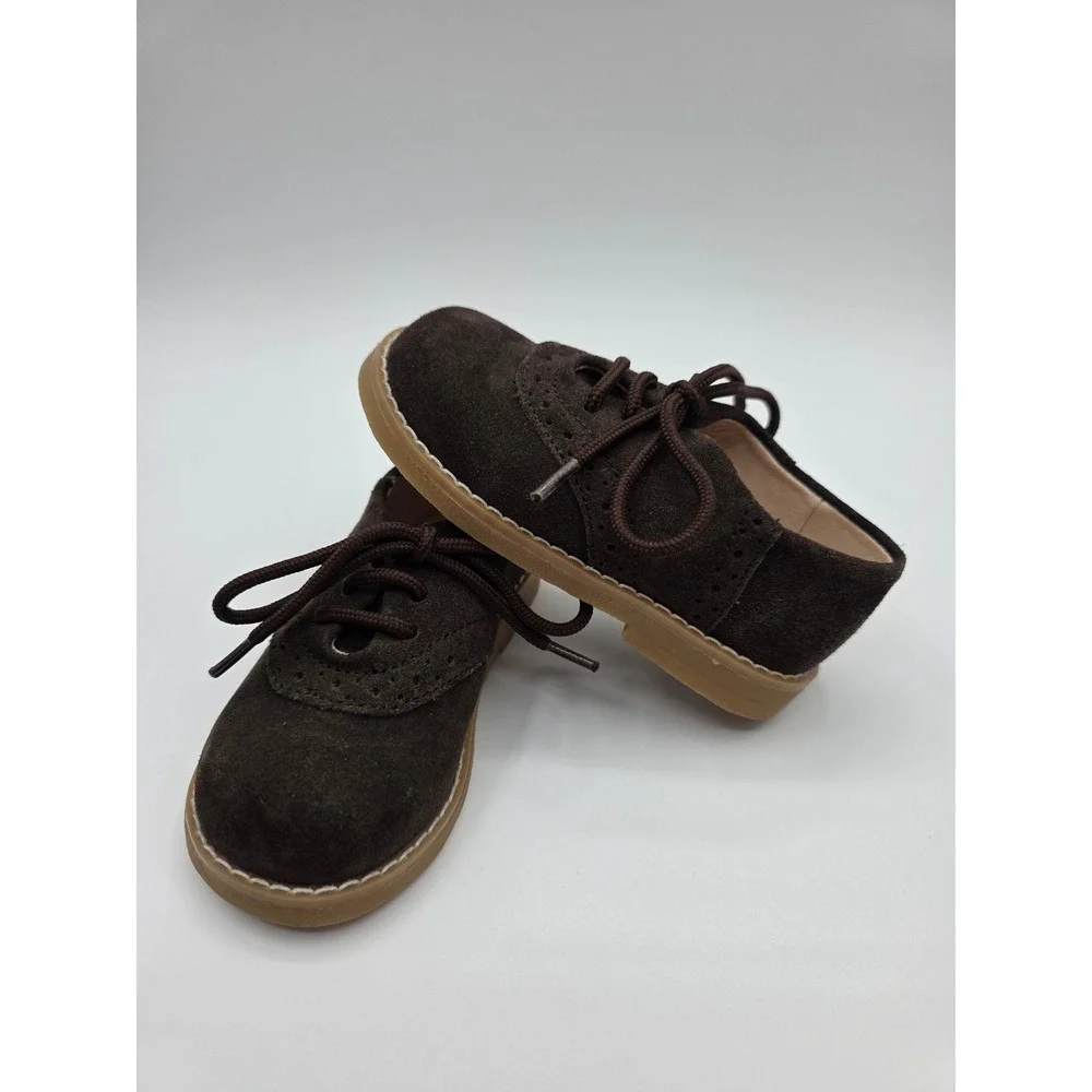 Baby Gap Toddler Brown Suede Oxford Brogue Dress Shoes Size 6 Boys